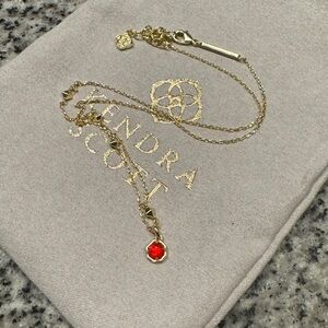 NWOT Kendra Scott Nola Pendant in Gold with Cherry Illusion